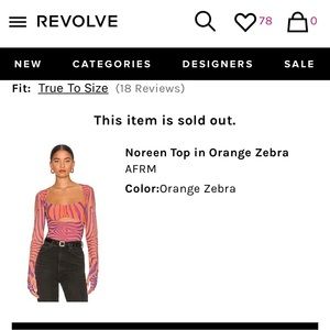 AFRM top, Color: Orange Zebra, Size: Small